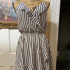 Striped Ruffle Wrap Cami Dress